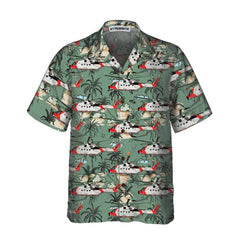 Rescue Helicopter Seamless Pattern Hawaiian Shirt, Tropical Helicopter Shirt For Men - Hyperfavor
