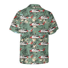 Rescue Helicopter Seamless Pattern Hawaiian Shirt, Tropical Helicopter Shirt For Men - Hyperfavor
