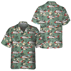 Rescue Helicopter Seamless Pattern Hawaiian Shirt, Tropical Helicopter Shirt For Men - Hyperfavor