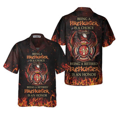Retired Firefighter Hawaiian Shirt, Honor Fireman Shirt For Men, Best Gift For Firefighters - Hyperfavor