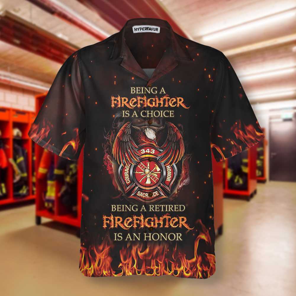 Retired Firefighter Hawaiian Shirt, Honor Fireman Shirt For Men, Best Gift For Firefighters - Hyperfavor