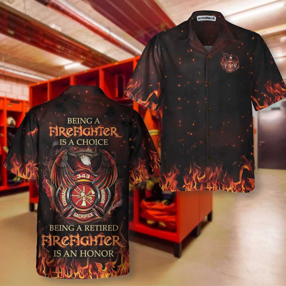 Retired Firefighter Hawaiian Shirt, Unique Retirement Gift for Firefighter - Hyperfavor