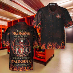 Retired Firefighter Hawaiian Shirt, Unique Retirement Gift for Firefighter - Hyperfavor