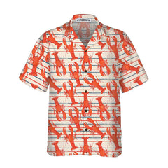 Retro Lobster Hawaiian Shirt, Funny Lobster Shirt For Adults, Lobster Print Shirt - Hyperfavor