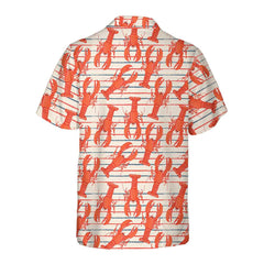 Retro Lobster Hawaiian Shirt, Funny Lobster Shirt For Adults, Lobster Print Shirt - Hyperfavor