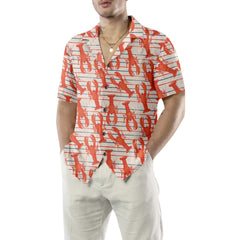 Retro Lobster Hawaiian Shirt, Funny Lobster Shirt For Adults, Lobster Print Shirt - Hyperfavor