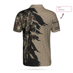 Ripped Vintage Golfing Clubs Skull Camouflaged Polo M-Ver 4 Custom Polo Shirt - Hyperfavor