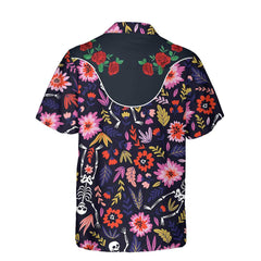 Rose Dancing Skeleton Dia De Los Muertos Hawaiian Shirt, Day Of The Dead Gift Shirt - Hyperfavor