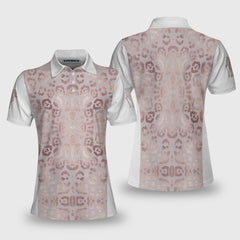 Rose Gold Leopard Print Short Sleeve Women Polo Shirt - Hyperfavor