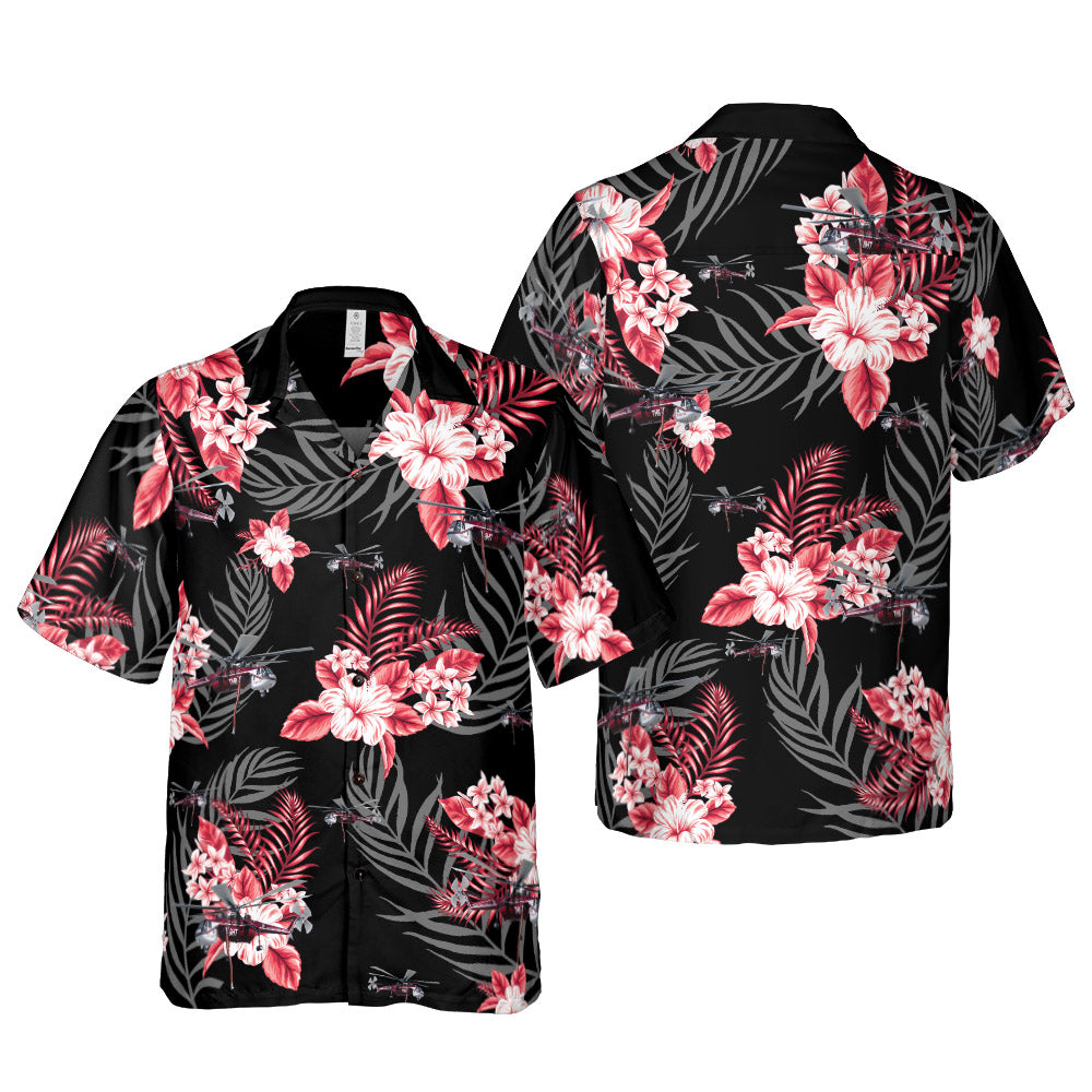 S-64 Skycrane With Tropical Flowers Ver 1 Hawaiian Shirt - Hyperfavor