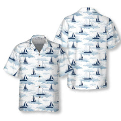 Sailboats Ships And Yachts Hawaiian Shirt, Short Sleeve Sailboat Shirt, Unique Nautical Shirt - Hyperfavor
