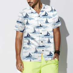 Sailboats Ships And Yachts Hawaiian Shirt, Short Sleeve Sailboat Shirt, Unique Nautical Shirt - Hyperfavor