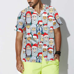 Santa Claus Heads From Different Countries Christmas Hawaiian Shirt, Santa Claus Hawaiian Shirt For Christmas Day - Hyperfavor
