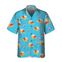 Santa Claus In Swimming Pool Pattern Hawaiian Shirt, Funny Santa Claus Shirt, Gift For Christmas - Hyperfavor