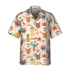 Santa Claus On Sandy Beach Hawaiian Shirt, Funny Christmas Santa Shirt, Gift For Christmas - Hyperfavor