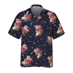 Santa Claus Riding Snowmobile Christmas Hawaiian Shirt, Funny Santa Hawaiian Shirt For Men - Hyperfavor