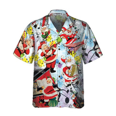 Santa Music On Christmas Hawaiian Shirt, Funny Santa Claus Shirt, Gift For Christmas - Hyperfavor