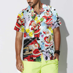 Santa Music On Christmas Hawaiian Shirt, Funny Santa Claus Shirt, Gift For Christmas - Hyperfavor