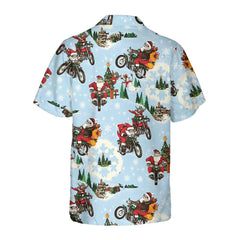 Santa On Motorcycle Hawaiian Shirt, Funny Santa Claus Shirt, Best Gift For Christmas - Hyperfavor
