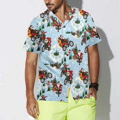 Santa On Motorcycle Hawaiian Shirt, Funny Santa Claus Shirt, Best Gift For Christmas - Hyperfavor