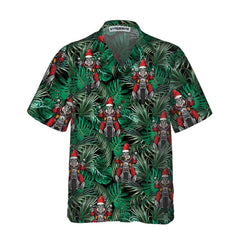 Santa Riding Motorcycle Christmas Hawaiian Shirt, Funny Santa Motorcycle Hawaiian Shirt For Men - Hyperfavor