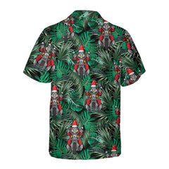 Santa Riding Motorcycle Christmas Hawaiian Shirt, Funny Santa Motorcycle Hawaiian Shirt For Men - Hyperfavor