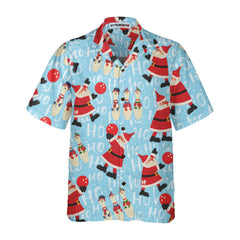 Santa With Bowling Ball Christmas Hawaiian Shirt, Funny Santa Claus Shirt, Best Gift For Christmas - Hyperfavor