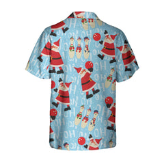 Santa With Bowling Ball Christmas Hawaiian Shirt, Funny Santa Claus Shirt, Best Gift For Christmas - Hyperfavor