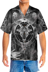 Satanic Skull Hawaiian Shirt, Satan Gothic Skull Shirt For Men And Women - Hyperfavor