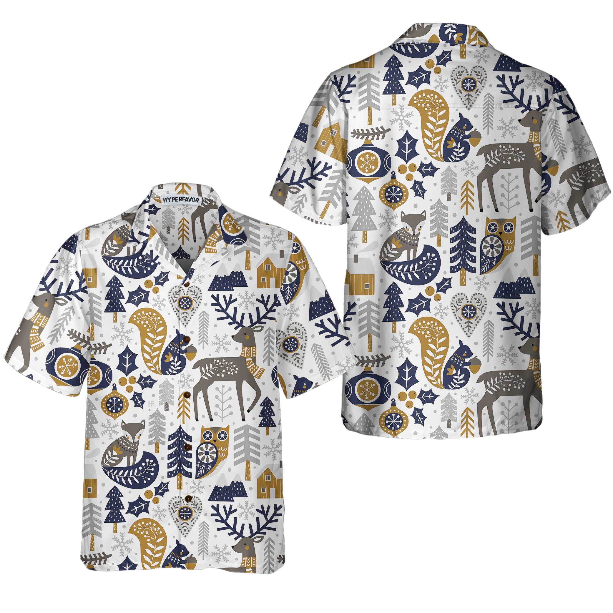Scandinavian Christmas Shirt For Men Hawaiian Shirt, Christmas Hawaiian Shirt Gift Idea - Hyperfavor