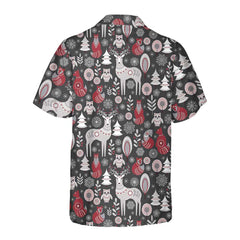 Scandinavian Woodland Animals Hawaiian Shirt, Cool Christmas Shirt For Men &Women - Hyperfavor