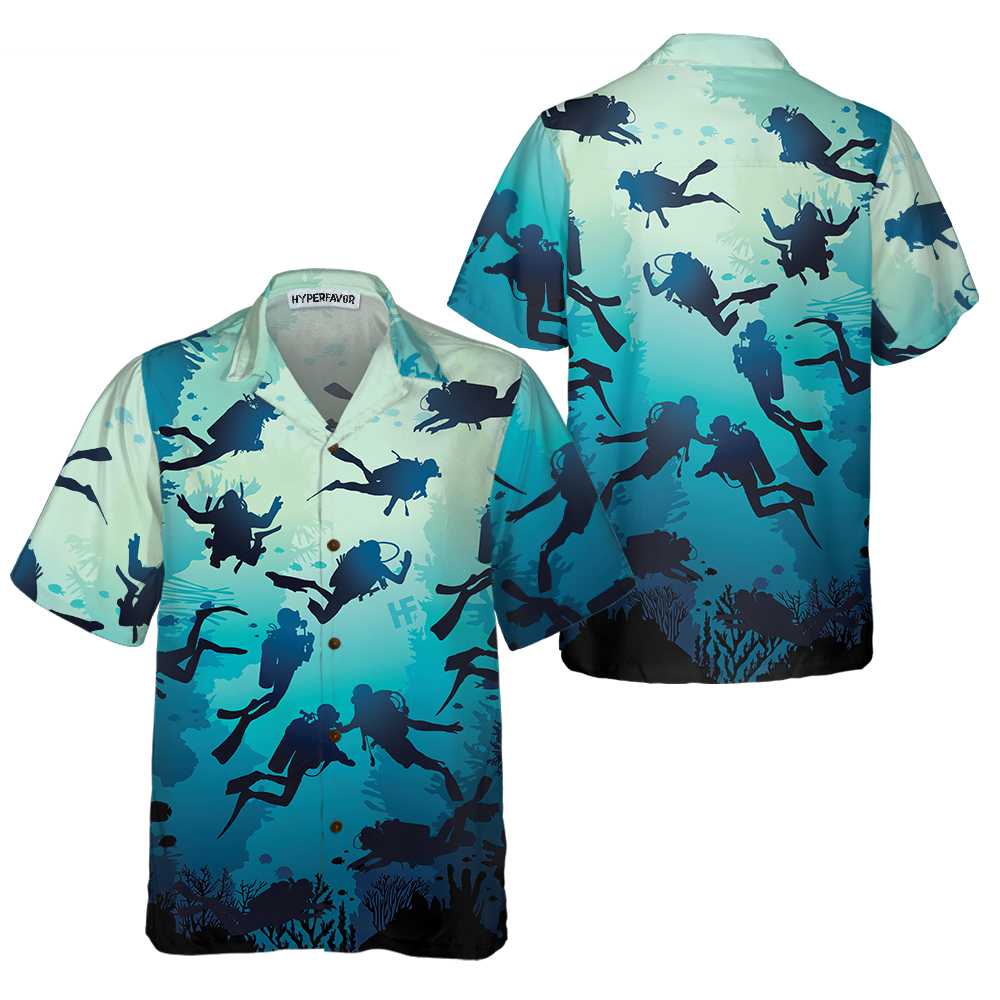 Scuba Diving Beach Hawaiian Shirt, Cool Scuba Diving Shirt For Men, Unique Gift For Scuba Diver - Hyperfavor