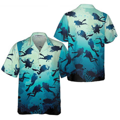 Scuba Diving Beach Hawaiian Shirt, Cool Scuba Diving Shirt For Men, Unique Gift For Scuba Diver - Hyperfavor