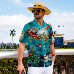 Scuba Diving Santa Claus Christmas Undersea Hawaiian Shirt, Unique Gift For Christmas - Hyperfavor