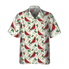 Seamless Christmas Pattern Red Cardinal Hawaiian Shirt, Funny Christmas Shirt, Gift For Christmas - Hyperfavor