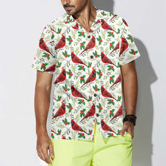 Seamless Christmas Pattern Red Cardinal Hawaiian Shirt, Funny Christmas Shirt, Gift For Christmas - Hyperfavor