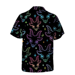 Seamless Multicolored Goat Heads Hawaiian Shirt, Funny Goat Shirt For Men - Hyperfavor