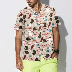 Seamless Pattern Of Baseball Equipments Baseball Hawaiian Shirt, Button Up Baseball Shirt For Men & Women, Cool Baseball Gift - Hyperfavor