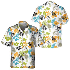 Seamless Tropical Plants Pattern With Jeeps Hawaiian Shirt, Colorful Jeep Beach Shirt For Men - Hyperfavor
