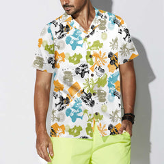 Seamless Tropical Plants Pattern With Jeeps Hawaiian Shirt, Colorful Jeep Beach Shirt For Men - Hyperfavor