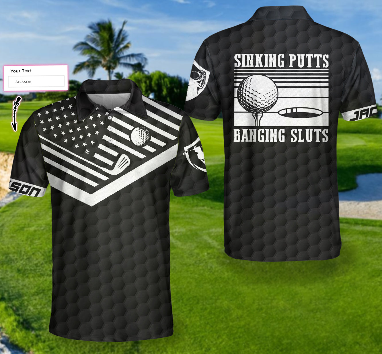 Sinking Putts Banging Sluts Custom Polo Shirt - Hyperfavor