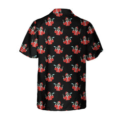 Skeleton Drinking In Santa Costume Hawaiian Shirt, Funny Santa Claus Christmas Shirt, Gift For Christmas - Hyperfavor