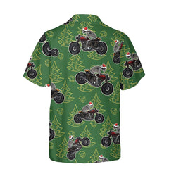Skeleton Riding Motorcycle Christmas Hawaiian Shirt, Funny Christmas Gift For Bikers - Hyperfavor