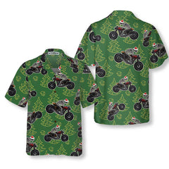 Skeleton Riding Motorcycle Christmas Hawaiian Shirt, Funny Christmas Gift For Bikers - Hyperfavor
