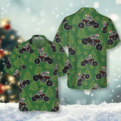 Skeleton Riding Motorcycle Christmas Hawaiian Shirt, Funny Christmas Gift For Bikers - Hyperfavor