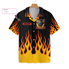 Skull Flame Ironworker EZ05 2608 Custom Hawaiian Shirt - Hyperfavor