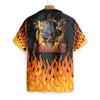 Skull Flame Ironworker EZ05 2608 Custom Hawaiian Shirt - Hyperfavor
