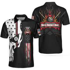 Dewey Skull Billiards Pool Custom Polo Shirt - Hyperfavor