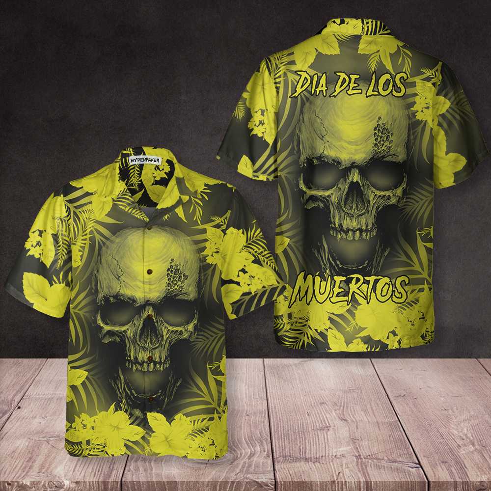 Skull Floral Pattern Dia De Los Muertos Hawaiian Shirt, Mexican Day Shirt, Best Day Of The Dead Gift - Hyperfavor