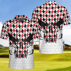 Skull Golf Red Black White V2 EZ24 1204 Polo Shirt - Hyperfavor
